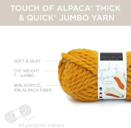 Vista 3 de Lion Brand Yarn Touch of Alpaca Thick & Quick - Ovillo de lana para tejer, ganchillo y manualidades, 1 unidad, mango Chutney