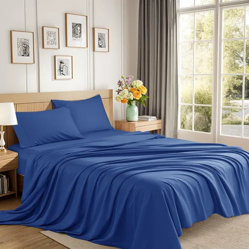 Vista 8 de Sábanas de algodón de 1200 hilos, sábanas 100% algodón egipcio para cama tamaño Queen, muy suaves con sábanas de bolsillo profundo de 16 pulgadas