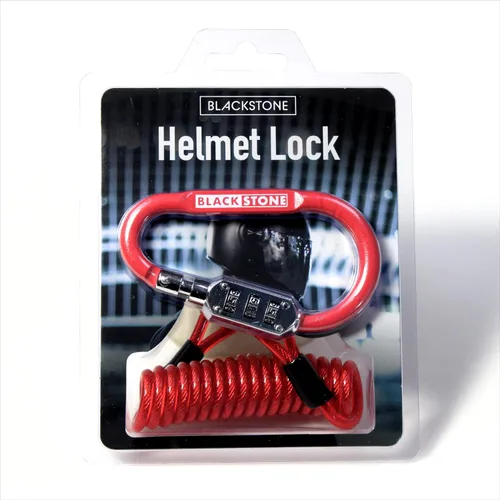 Vista 6 de Blackstone Cerradura de casco con cable de recordatorio, combinación antirrobo ininversal de combinación de seguridad estilo mosquetón para casco