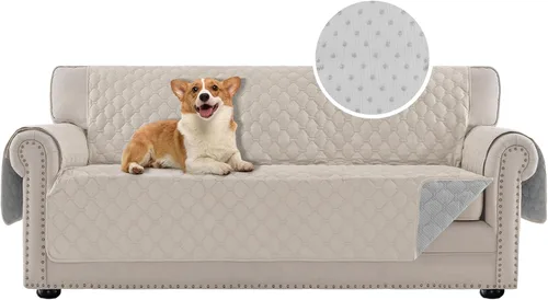 Vista 25 de PrinceDeco Funda para silla, resistente al agua, lavable, parte trasera de goma antideslizante, protector de muebles para mascotas (Sillón, negro)