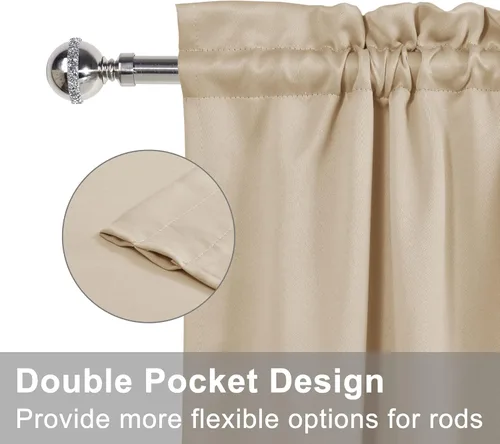 Vista 4 de XWZO - Cortinas para puerta con cortinero, cortinas blackout térmicas y oscurecedoras para puerta francesa, cortinas para ventana de la cocina, 12 x