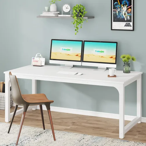 Vista 38 de Tribesigns - Escritorio moderno para computadora, 70.8 x 35.4 pulgadas, escritorio ejecutivo grande de oficina, mesa de estudio, estación de trabajo