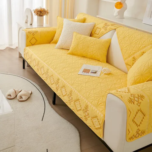 Vista 10 de vctops Noly - Funda acolchada para sofá modular, con bordado geométrico bohemio, antideslizante, protector de muebles para perros, gatos y mascotas