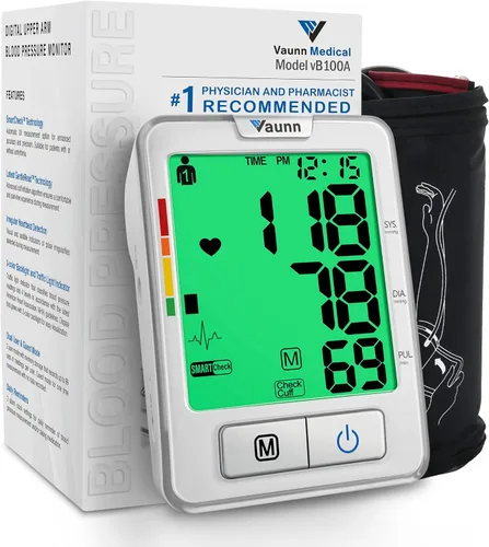 Vaunn Máquina médica automática de presión arterial con puño grande, monitor digital de presión arterial, puño superior del brazo 8.7-16.5 pulgadas