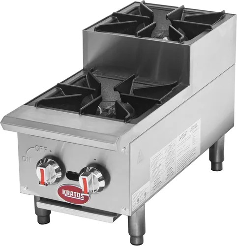 Vista 3 de Kratos Gama comercial de 12 pulgadas con dos quemadores, 60,000 BTU (29R-002)