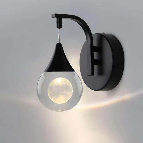 Vista 15 de Sedelan Moderno aplique de pared de burbujas de cristal, lámpara de pared LED regulable de 5 W, iluminación de pared blanca cálida de 3300 K, negro