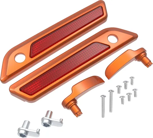 Fundas de cierre de alforja para Harley, tapa exterior color ámbar whisky con elevadores de tapa de alforja, kit de cierre de alforja para Harley