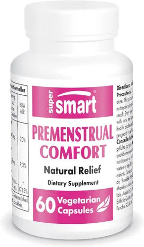 SuperSmart - Comodidad premenstrual (fórmula avanzada) - Suplemento Vitex Chasteberry para mujeres - Vitex Agnus-Castus y vitamina B6 | Sin OMG y