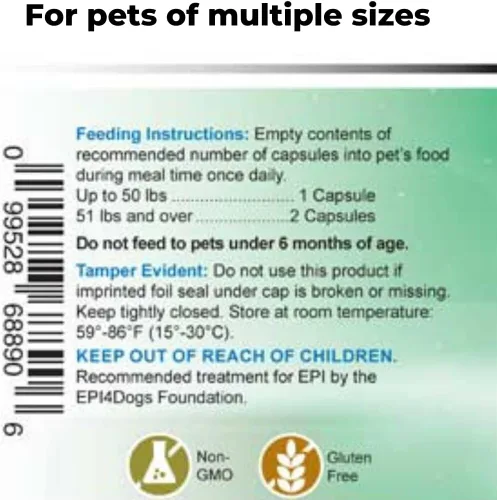Vista 6 de Wonder Laboratories Pet Factor B-12 Vitamina B-12 en forma de metilcobalamina Popular en el tratamiento de EPI en perros 180 cápsulas