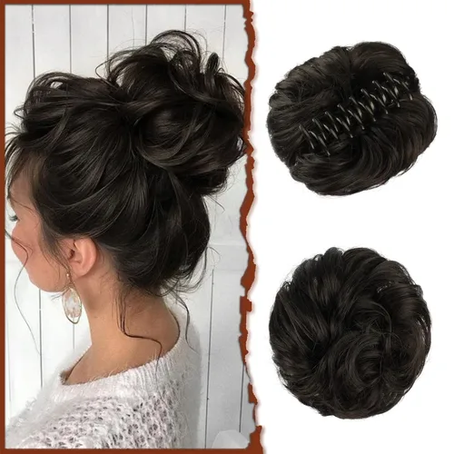 Vista 13 de SOFEIYAN Clip de Garra para Moño Despeinado Pieza de Cabello Ondulado Rizado Clip de Moño con Garra Chignon Coleta Postizos Extensiones de Cabello