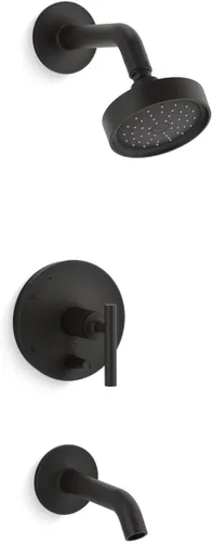 Kohler K-T14420-4G-BL Purist Rite-Temp - Kit de molduras para bañera y ducha con manijas de palanca, 1.75 GPM, color negro mate