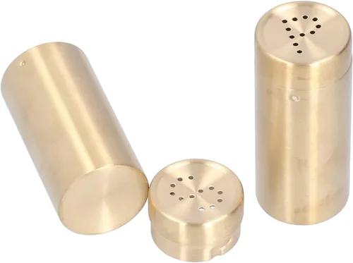 Vista 2 de Botella de condimento de sal, 2 macetas de condimentos, coctelera de acero inoxidable, contenedor de cocina, 1.5 x 1.5 x 3.4 pulgadas, 6.8 onzas