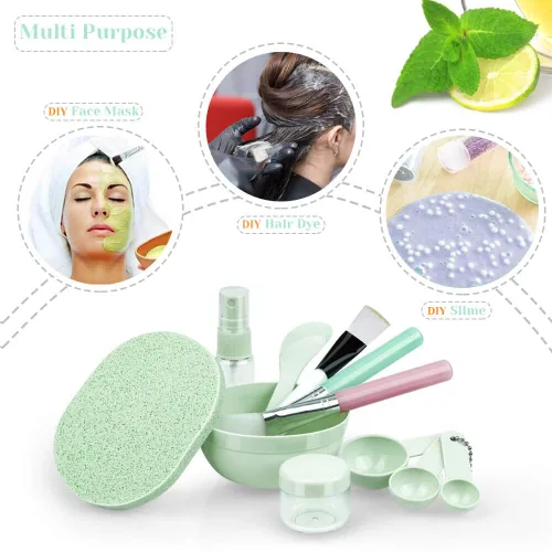 Vista 7 de Face Mask Mixing Bowl Set, Anezus 11 Pcs DIY Facemask Mixing Tool Kit with Facial Mask Bowl Stick Spatula Silicone Brush Spray Bottle Puff Soaking