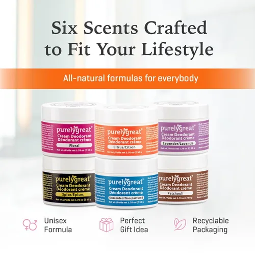 Vista 7 de Purelygreat Crema desodorante sin aluminio, aroma cítrico, 1.76 oz