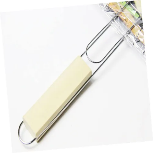 Vista 4 de 2 clips de alambre de hierro para barbacoa, herramientas simples para barbacoa al aire libre para asar pescado, carne, verduras, clips de barbacoa