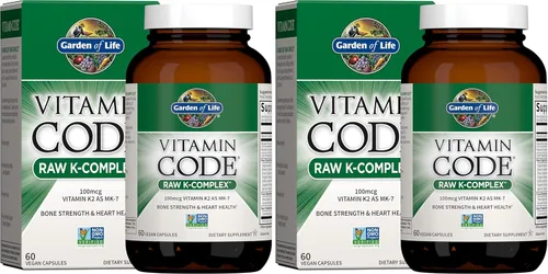 Vista 6 de Suplemento vitamínico, Jardín de la vida Vitamina K, Vitamina Código Raw K Todo Complejo Alimentos Vegano, 60 Cápsulas