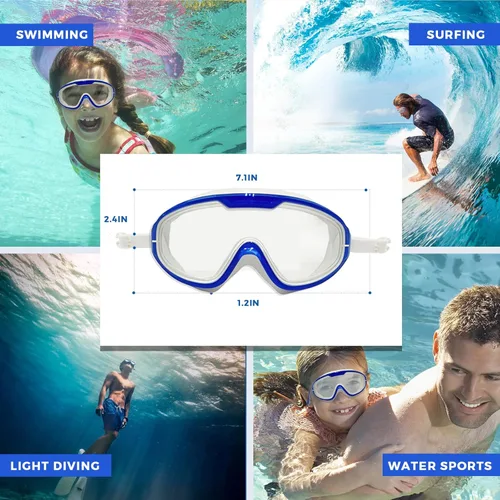 Vista 5 de Gafas de natación con tapones para los oídos, gafas de natación sin fugas de protección completa