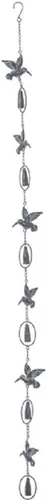 Ganz Cadena de lluvia de metal de colibrí de pátina de bronce con campana de 75 pulgadas