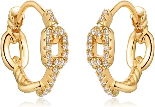 MYEARS Aretes Huggie para mujer, chapados en oro de 14 quilates, pequeños, simples, hechos a mano, hipoalergénicos, joyería diaria