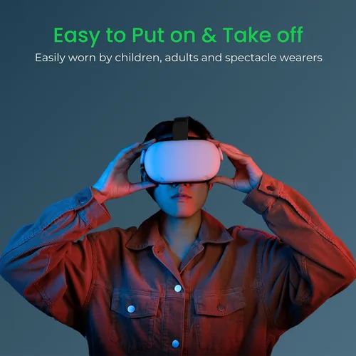 Vista 7 de BUSQUEDA Elite Strap with Battery for Oculus Quest 2, 8000mAh Extend 7hrs Playtime,Fast Charging VR Power,Counter Balance&Adjustable Head Strap for