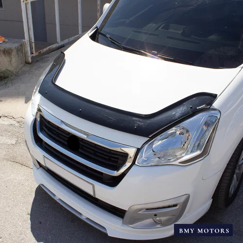 Vista 5 de BMY - Deflector de capó / protector de insectos delantero compatible con Peugeot Partner 2015-2018 Protector de capó Partículas e insectos