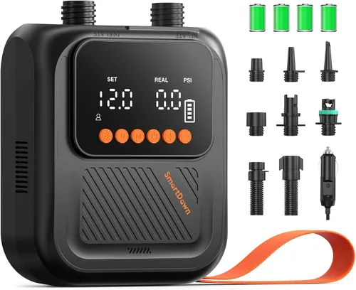 Rechargeable Paddle Board Pump, 2025 Portable SUP Air Pump with Dual Stage Inflation, 3x4500MAH, Up to 20 PSI, 30% Faster with Auto-Off, Ideal for