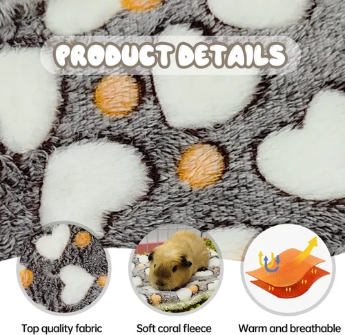 Vista 4 de EAEDMY 4 alfombrillas cómodas de conejillo de indias, cama suave y cálida de conejo, alfombrillas de cama de hámster para animales pequeños