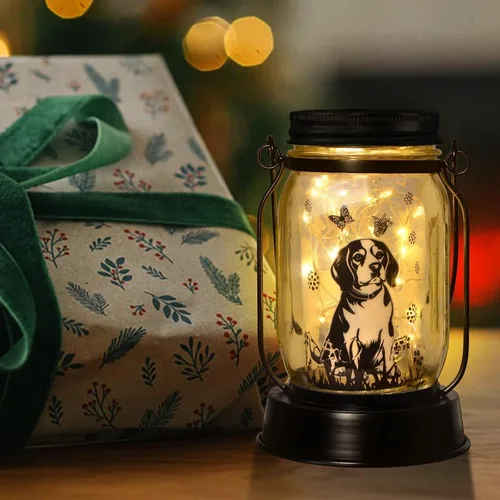 Vista 7 de kyoryuger Paquete de 2 faroles solares de gatos, regalos de Navidad para amantes de los gatos, mujeres, mamá, abuela, farol conmemorativo, estaca