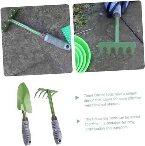 Vista 3 de KESYOO 1set Garden Shovel and Rake Gardening Tools for Soil Excavation Essential Gardening Accessories for Weeding and Planting