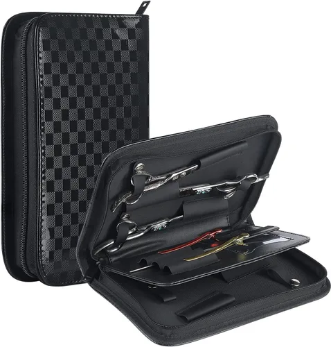 Estilista grande Scissor Holder Pouch Cases para peluqueros, herramientas de salón bolsa de la pistola, cuero de la PU