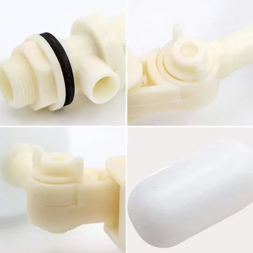 Vista 2 de Paquete de 3 válvulas de flotador con brazo ajustable, válvula de flotador de agua estable de cierre de 1/2 pulgada para caballo, ganado, cabra