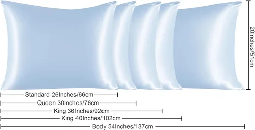 Vista 8 de NTBAY Paquete de 2 fundas de almohada estándar de satén para cabello y piel, lujosas y sedosas fundas de almohada con cierre de sobre, 20 x 26