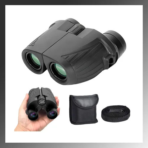 Binoculares de alta resolución 12 x 25 ópticas Clear Vision Tamaño compacto para viajes, camping, senderismo, observación de aves, vida silvestre,