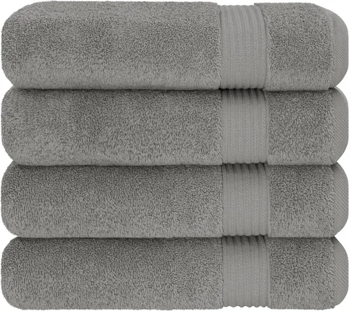 Vista 604 de Cotton Paradise 100% Cotton Turkish Washcloth Set for Bathroom, 4 Piece Soft Absorbent Small Hand Face Towels Wash Rags, Lilac