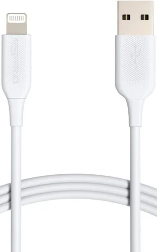 Vista 13 de Amazon Basics Paquete de 2 cables de carga USB-A a Lightning ABS, cargador certificado MFi para Apple iPhone 14, 13, 12, 11 X Xs Pro, Pro Max, Plus