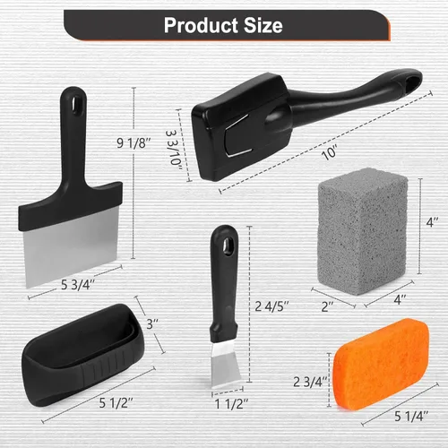 Vista 6 de Kit de limpieza de parrilla SHINESTAR para Blackstone, kit de limpieza de parrilla de parte superior plana de 12 piezas, equipado con almohadillas