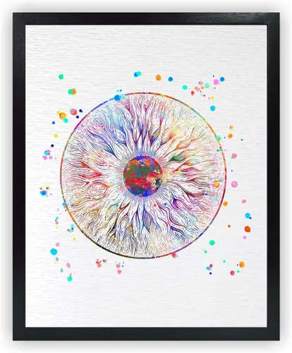 Dignovel Studios 8 x 10 sin marco iris ojo humano vasos sanguíneos oftalmología clínica acuarela arte impresión cartel inauguración casa giclée