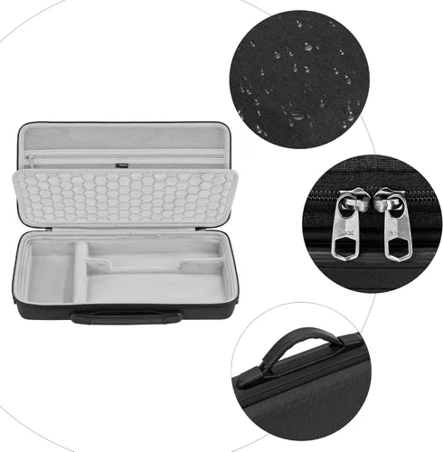 Vista 2 de GEEKRIA Funda de transporte de viaje, compatible con Blackmagic Design ATEM Mini Pro/ATEM SDI, bolsa protectora rígida de EVA (gris oscuro)