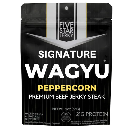 Vista 8 de Five Star Wagyu - Variedad de carne seca de res, suave y tierna para derretir la boca, galardonada merienda premium, sin ingredientes artificiales