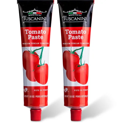 Vista 5 de Tuscanini Tubo de pasta de tomate, 7.05 onzas, fabricado con tomates italianos de primera calidad