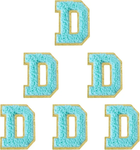 Vista 204 de 6 piezas de parches de letras de chenilla autoadhesivas, parches de letras preppy de 2 pulgadas para bolsos, ropa y sombreros, grandes pegatinas