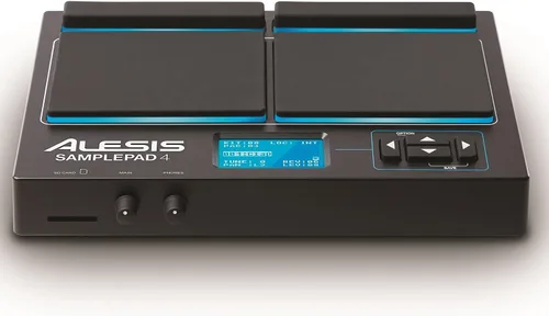 Vista 3 de Alesis Sample Pad 4 + Abrazadera Multipad - Instrumento de percusión/activación de muestras con 4 almohadillas sensibles a la velocidad y sistema