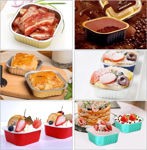 Vista 6 de LNYZQUS - Paquete de 120 mini moldes para pasteles de 10 onzas con tapas