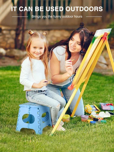 Vista 161 de Dyforce Taburete plegable de 9 pulgadas, taburete para niños, taburetes resistentes para adultos, taburetes de pie compactos, taburetes ligeros