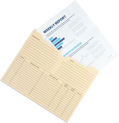 Vista 5 de Blue Summit Supplies 50 carpetas de archivos de proyectos, pestaña de corte recto reforzado, bolsillo de expansión de 2 pulgadas, diseño de carpeta