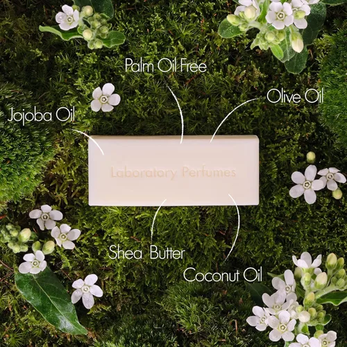 Vista 2 de Laboratory Perfumes Barra de jabón ámbar Infundido con fragancia ámbar Enriquecido con manteca de karité y aceite de jojoba Sin aceite