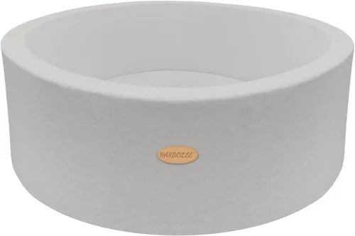 Vista 9 de HARBOLLE Pozo de bolas de forro polar suave de 35.4 pulgadas y corralito para niños pequeños y bebés, centro de juegos de espuma para interiores