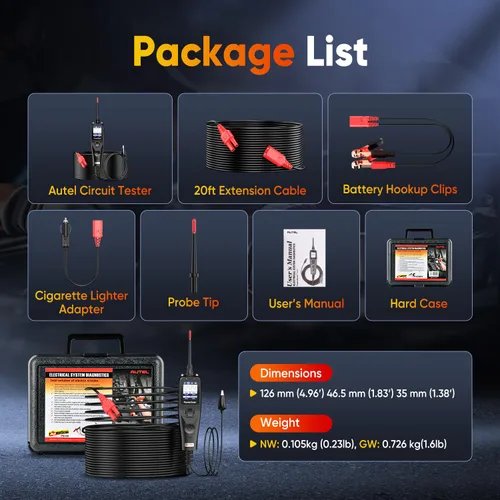 Vista 9 de Autel PowerScan PS100 - Kit de sonda de circuito de potencia, probador avanzado de relé de circuito trazador de cables eléctricos 2026, herramienta