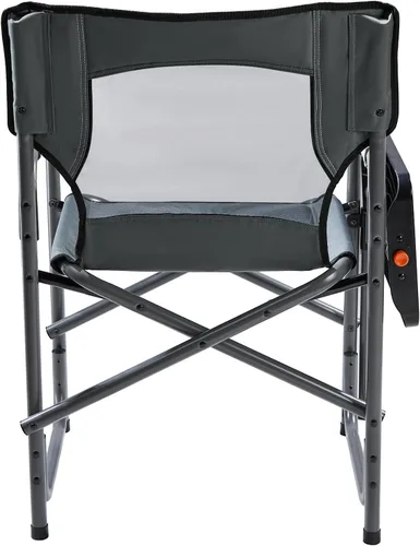 Vista 14 de Portal Folding Director Chair with 2-Way Rotating Side Table, Heavy Duty 300 lb Camping Chair with Swivel Tray & Cup Holder, Ergonomic Mesh Back