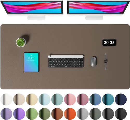 Vista 108 de Aothia - Protector de escritorio de cuero sintético grande, base antideslizante para mouse y superficie para escribir, impermeable, fácil de Agua